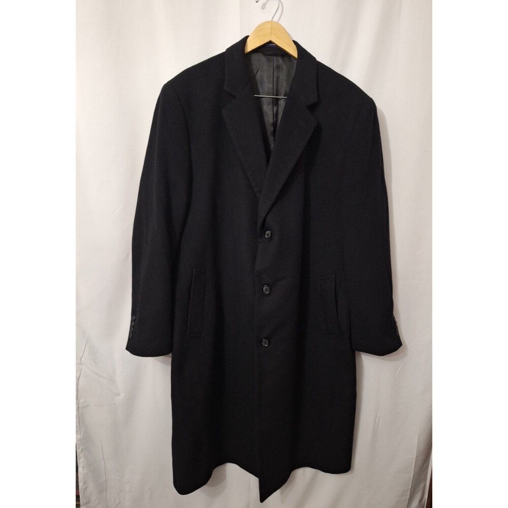 Stafford Men's Classic Fit Single Breasted Wool Blend Overcoat Sz 48L Top Coat